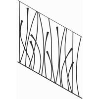 Deco Fer Forge – Panneau rampant floral en acier – Hauteur 1000mm – Largeur 970mm – Tiges rondes Ø12mm et carrées 12mm – À souder