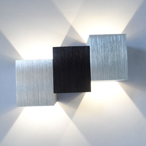 Apliques de Pared Interior, 6W Moderno LED Lámpara de Pared Interior de Aluminio para Pasillo Escalera Dormitorio (2 Piezas Blanco Frío)