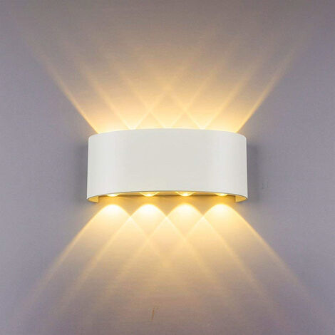 Apliques de Pared Interior, 8W Moderno LED Lámpara de Pared Interior de Aluminio para Pasillo Escalera Dormitorio (Blanco/Blanco Cálido) (1/5)