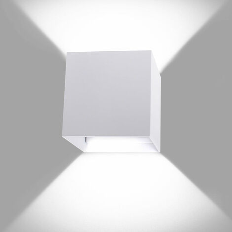 Apliques de Pared Interior, 12W Moderno LED Lámpara de Pared Interior de Aluminio Ángulo Ajustable para Pasillo Escalera Dormitorio (Blanco/Blanco Frío)