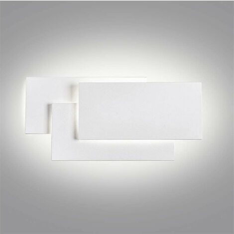 Aplique de Pared Industrial LED Lámpara de Pared Blanco Frío Forma Rectángulo IP44 Luz Interior Exterior para Dormitorio Cocina Comedor Blanco - 1 Pack