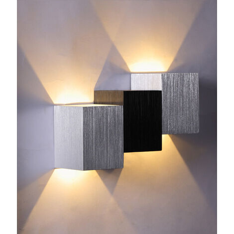 Apliques de Pared Interior, 6W Moderno LED Lámpara de Pared Interior de Aluminio para Pasillo Escalera Dormitorio (2 Piezas Blanco Cálido)