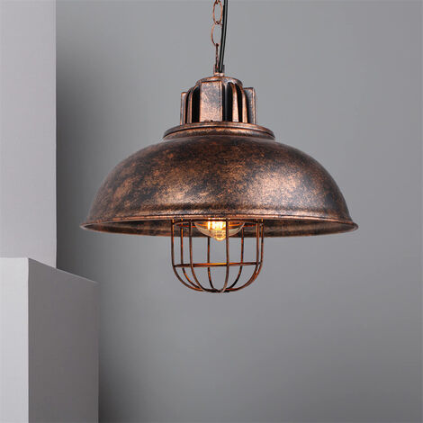 Lámpara Colgante, Vintage Lámpara de Techo Cadena, Iluminación en Industrial Estilo con Ø33cm Cúpula Pendiente E27 Base para Dormitorio Cocina Comedor Cafe Óxido 1 Pieza (1/4)