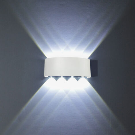 Apliques de Pared Interior, 8W Moderno LED Lámpara de Pared Interior de Aluminio para Pasillo Escalera Dormitorio (Blanco/Blanco Frío) (1/4)