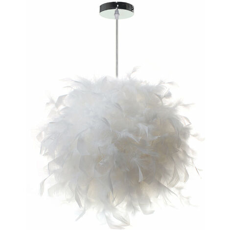 E27 Lámpara Colgantes en Plumas Blanco - 25 / 35 cm (1/5)
