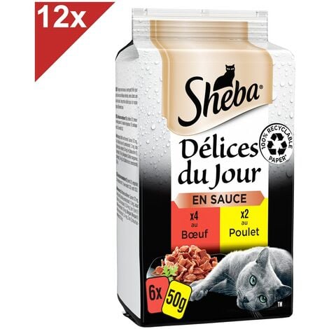 Whiskas Sachets fraîcheur en sauce - 4 variétés - Pour chat adulte  stérilisé - 4 x 100 g à prix pas cher