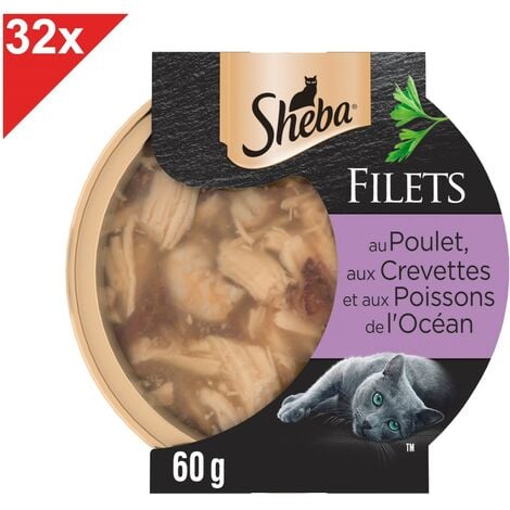 Sheba Pâté Chat Volaille Sachet Fraicheur 3 recettes en sauce