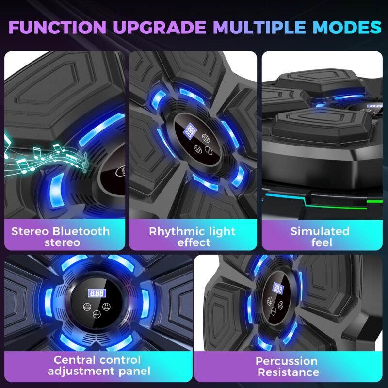 Machine De Boxe Musicale Swsdee – 9 Modes De Vitesse, Bluetooth Intégré – Fixation Murale Avec Velcro – Pour Entraînement à Domicile