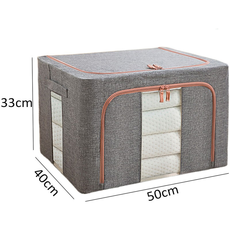 Lot de 2 Pliable Bote de Rangement avec Couvercle,43.8x33x24.5cm