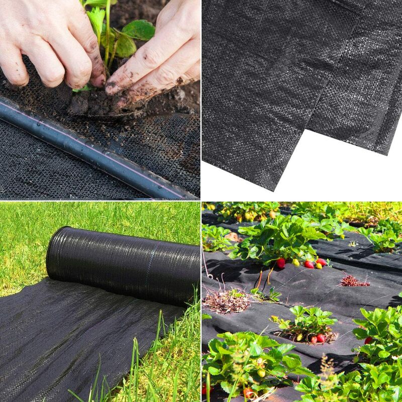 Membrane de contrôle de barrière contre les mauvaises herbes, tissu  paysager robuste, couverture de sol, géotextile respirant (90 g/m²),  perméable à
