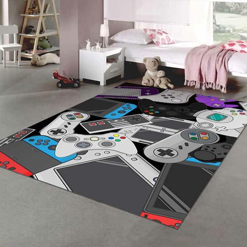 Tapis de Chambre Moderne Gamer Contrôleur 3D Adolescent Garçon