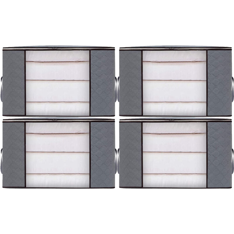 4pcs Sacs De Rangement Vêtement Grand Boite Rangement Cartons Déménagement Pliable Housse Couette Pour Couverture Jouet Vêtement