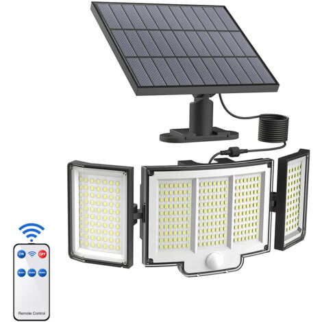 Lampe Solaire Exterieur 348 LED avec Détecteur de Mouvement IP65 Étanche Projecteur Extérieur pour Jardin Lumière (1/5)