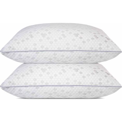 Freosen – Oreiller ergonomique 50x70 cm lot de 2 – Mousse à mémoire de forme infusée de gel – Taie amovible et lavable – Soulagement douleurs cervicales