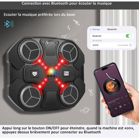 Machine De Boxe Musicale Pour Enfants - Bluetooth Murale Avec Gants, Lumières Et Sons Fun