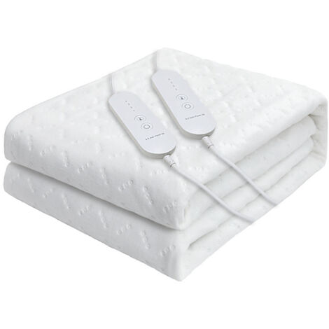 Freosen – Surmatelas chauffant 2 places 130W 160x140 cm – 4 niveaux de chaleur – 2 télécommandes – Protection contre la surchauffe – Lavable à 30°C