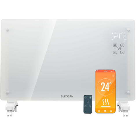 Bleosan – Radiateur électrique mobile 2000W – Inertie à convection – IP24 pour environnements humides – Télécommande incluse – Minuterie programmable