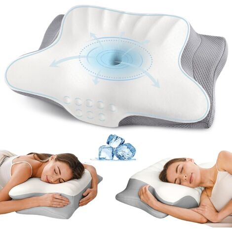 Oreiller Memoire Forme Cervical pour Les Douleurs au Cou et aux épaules Oreiller Orthopédique Ergonomique de Soutien du Cou