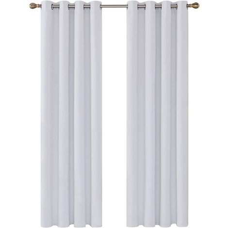 Lot de 2 rideaux occultants thermiques - Blanc - 140 x 260 cm