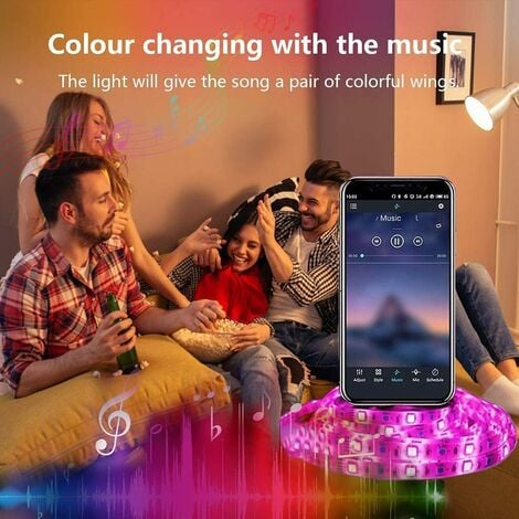 Ruban LED 20M Wifi - Bande 5050 RGB Compatible avec Alexa/Google Home - Synchroniser avec Rythme de Musique pour Noël et Fête