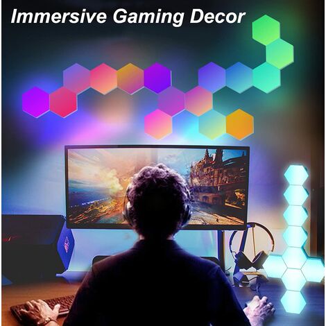 Panneau LED RGB Gaming Deco App et Télécommande Applique Murale LED Lampe  Gaming Synchronisation Musique Lumière