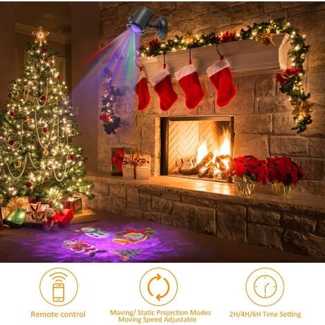 Lampe Projecteur LED Noël avec 16 diapositive Projecteur Lumière Étanche  Décoration pour Intérieur Extérieur Fête Noël