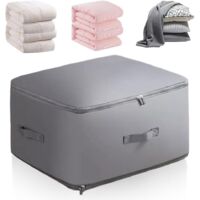 Sac De Rangement Pour Couette, 60 X 54 X 42 Cm, Gris, Organisateur De Literie Auto Compressant Pour Couettes Vetements Et Couvertures Gain De Place 90733616