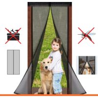 Freosen – Moustiquaire porte aimantée 100x210 cm – Rideau anti-insectes avec fermeture automatique – Installation facile sans vis – Polyester durable