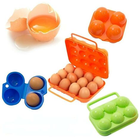 Livedealing 2 contenitori per uova da viaggio barbecue picnic utensili da cucina e campeggio Blue Contenitore portatile per uova da campeggio 