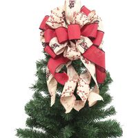 Fiocco di Natale rosso per albero di Natale 86 x 30 cm Nastro grande per auto naturale utilizzato per decorazioni natalizie, feste e feste