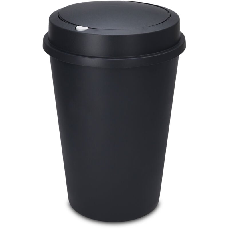 Poubelle avec couvercle PUSH en anthracite - capacité env. 50 litres - poubelle
