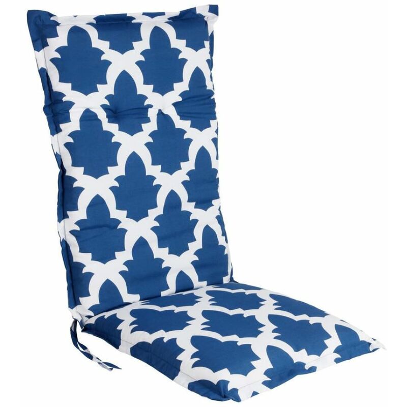 Madison - Coussin Chaise De Jardin Dossier Haut 120x50 - Bleu