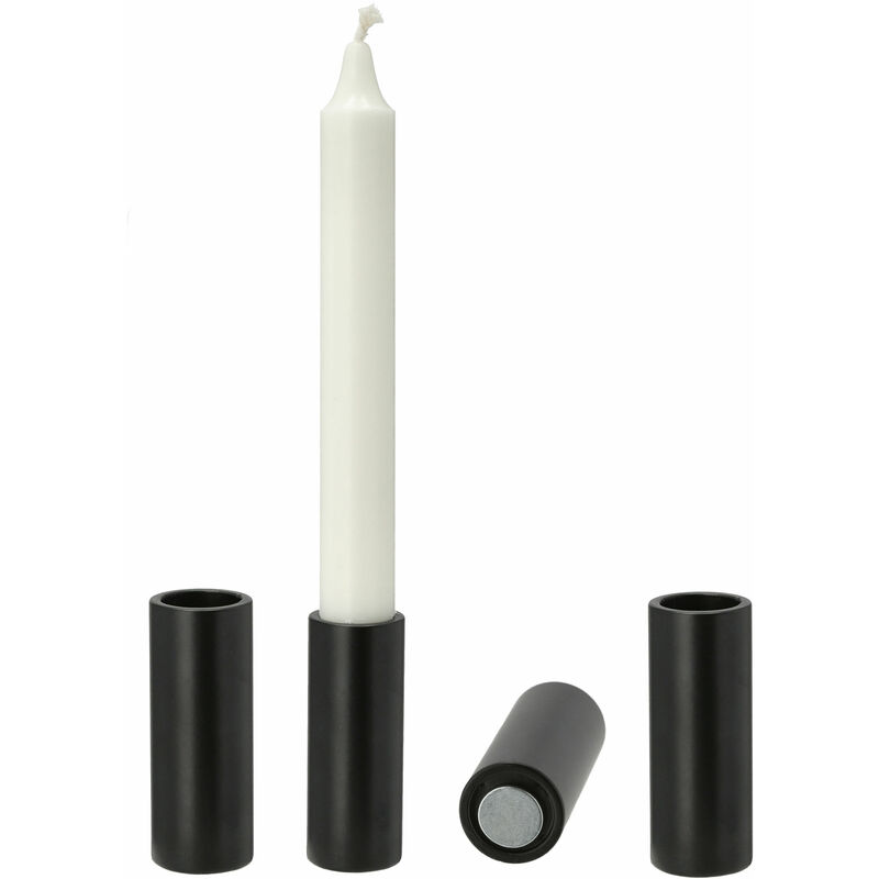 EDZARD Porte-Bougie Cerf Verre Noir Hauteur 13cm - Bougeoir Élégant Ambiance Romantique