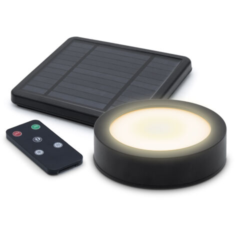 Lampe solaire LED aimantée - env. Ø 12 cm - éclairage parasol avec télécommande