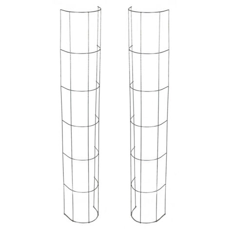 Spetebo – Treillis semi-circulaire en acier galvanisé 120cm – Lot de 2 – Couleur argent – Support pour plantes grimpantes