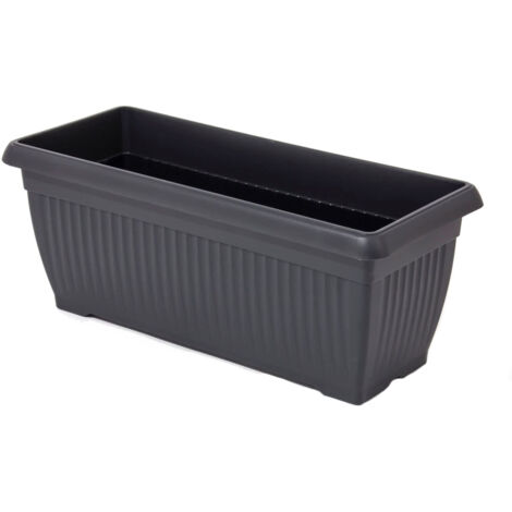 Spetebo – Jardinière XXL TERRA en plastique anthracite – 80 x 33 x 33 cm – résistante aux intempéries – pour intérieur et extérieur