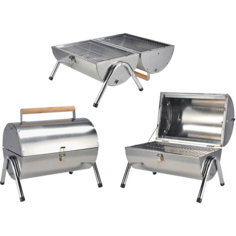 Lot De 3 Supports De Barbecue En Inox Avec Poignée Bois - Pince à Poisson Pliable, Portable (62x12cm) - 9