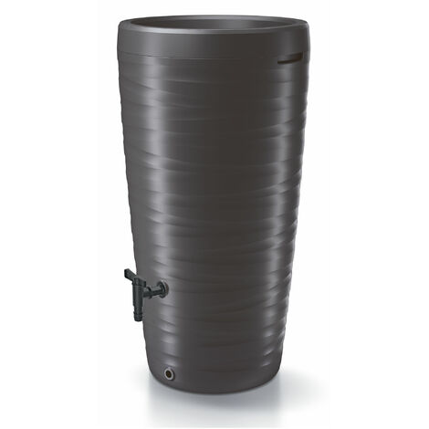 Spetebo – Tonneau d'eau de pluie 240L – Plastique résistant aux intempéries – Robinet et jardinière intégrés – Dimensions 115cm x 57cm