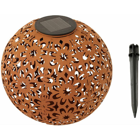 Bornhöft Boule De Jardin En Métal, Aspect Rouille, Sculpture Décorative En Bande D'acier Pour Le Jardin, Décoration De Jardin (40 Cm