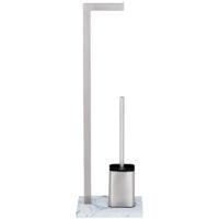 Wenko 2in1 Stand WC-Garnitur Aprilla - 74 x 23 cm - Brosse WC et porte-papier toilette