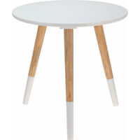 Table d'appoint ronde ⌀40 cm, hauteur 39 cm - TABLE D'ACCOMPAGNEMENT - blanc/naturel