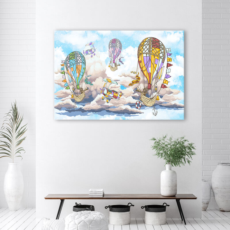 Quadro su tela, Palloncini d'aria colorate - 60x40