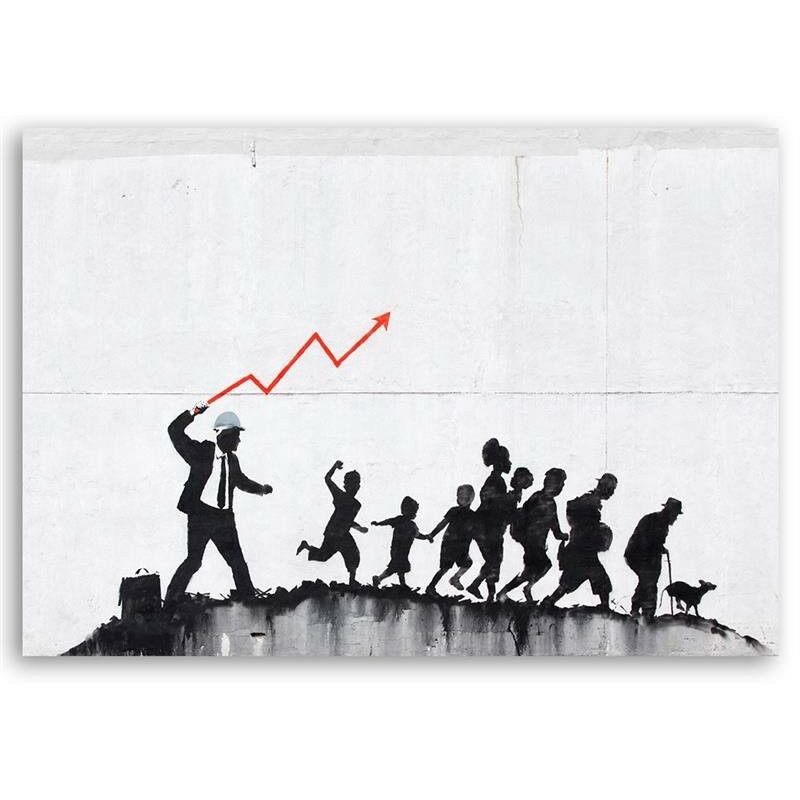 Banksy Heart balloon - Quadro Stampa su Tela, Poster, Tavola mdf