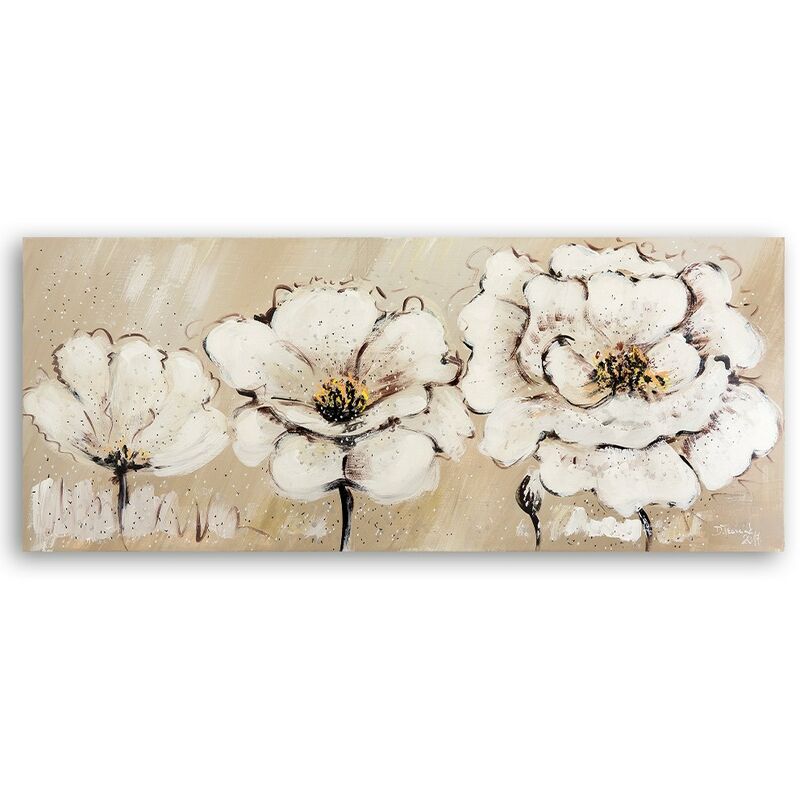 DZL Art Stampa Su Tela Fiori 3 Pezzi 30x40 Cm - Quadro Moderno Per Soggiorno, Camera Da Letto, Bagno - Pronto Da Appendere - 3