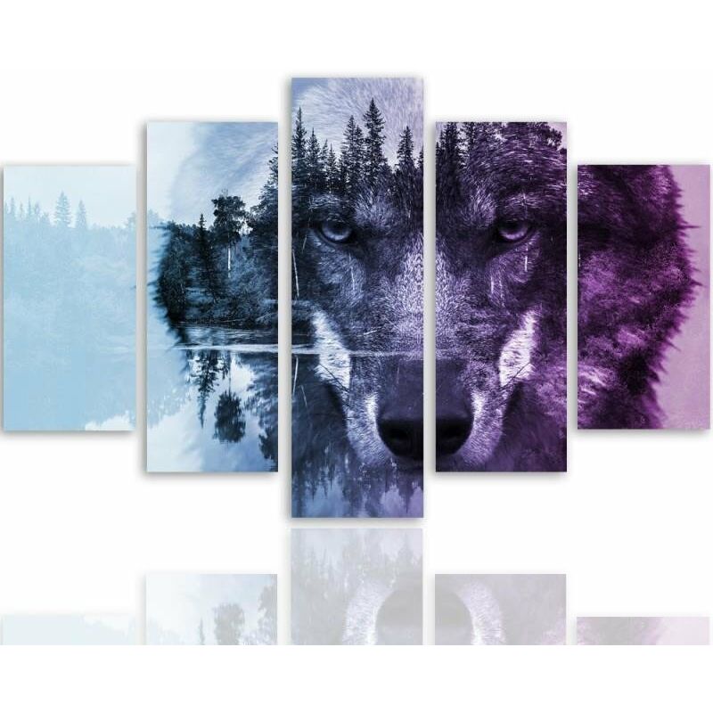 YBHF Poster su tela con lupo della serie Alpha, decorazione artistica da parete per soggiorno, camera da letto, decorazione senza cornice: 30 x 45 cm