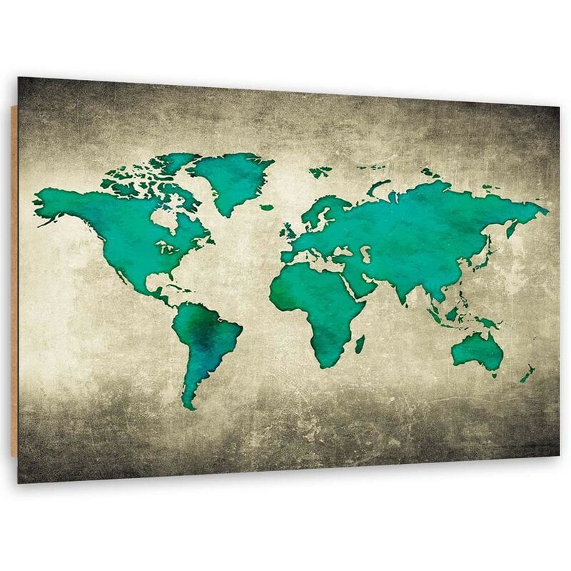 Decorazione da parete in metallo 3D, mappa del mondo, 120x60 cm -..