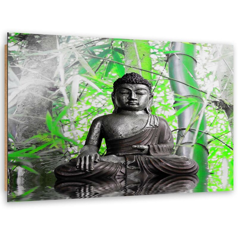 Quadro deco panel, Buddha su sfondo grigio - 60x40