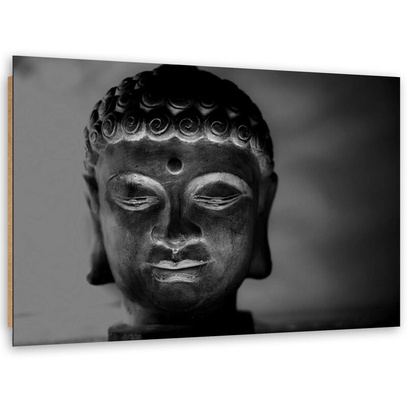 Quadro su tela 60 cm decorazione murale testa di Buddha oro