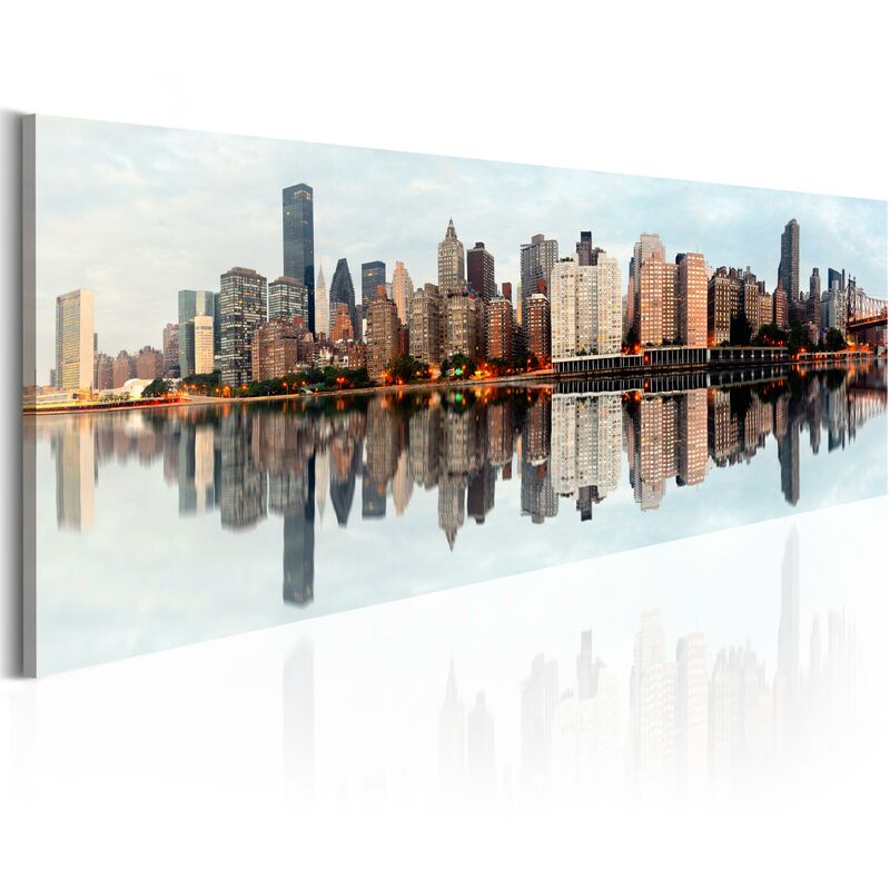 Quadro con new york city dal mare cm. 135x45 e cm. 150x50