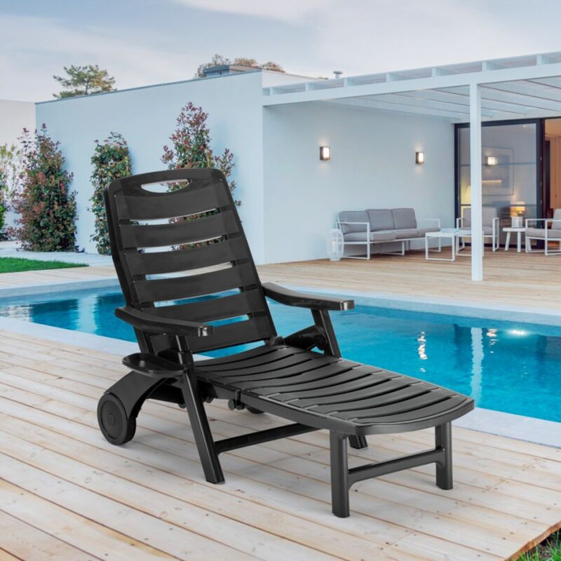 MOPHOTO Sedia Pieghevole Da 4 Posti Per Esterno - Lettino Regolabile Per Piscina, Spiaggia, Giardino - Foto 10